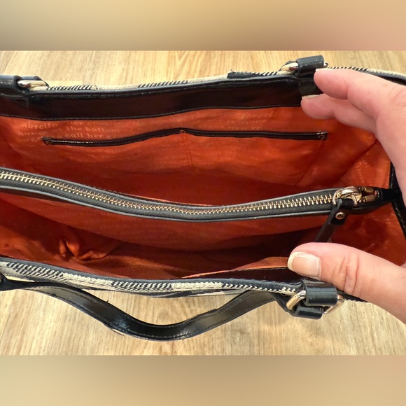 Kate Spade Black and Cream Plaid Satchel - Picture 11 of 14